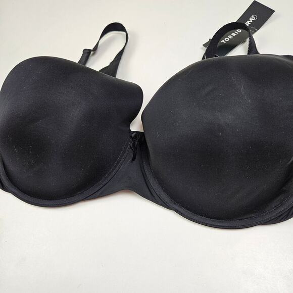 NEW Torrid 360 Back Smoothing T-Shirt Bra 52B Black Perfect Coverage NWT - Picture 2 of 8
